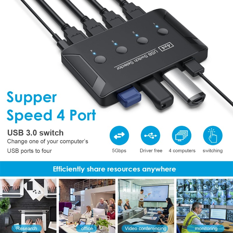 4 In 4 Out KVM USB3.0 Switch S - Laptop Accessories Women review and price