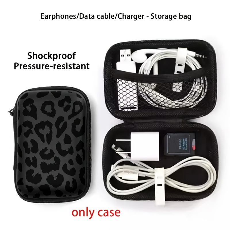 Black Leopard Print EVA Hard S - Cable Management Bag review and price